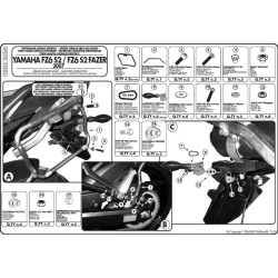 YAMAHA FZ6 FZ6S FZ6 S2 GIVI GIPLX360 MOCOWANIA BOCZNE KUFRÓW