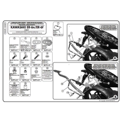 KAWASAKI ER-6N ER-6F (09-) GIPLX449 GIVI MOCOWANIA BOCZNE KUFRÓW MONOKEY