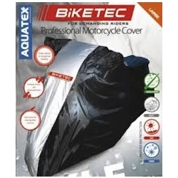 BIKETEC AQUATEX POKROWIEC NA MOTOCYKL WODOODPORNY, KOLOR CZARNY/SREBRNY ROZMIAR M