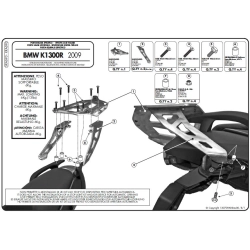 STELAŻ KUFRA CENTRALNEGO BMW K1300R  (09-14) K1200R KAPPA KRA690