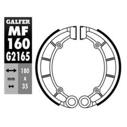 GALFER SZCZĘKI HAMULCOWE TYŁ KAWASAKI KDX 200 85-88, KH 500 76-, KX 125 84, MF160G2165