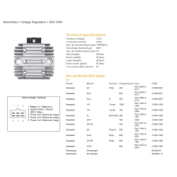DZE REGULATOR NAPIĘCIA KAWASAKI VN 750 94-06; VN 1500 96-99; ZX 6 93-01; ZX-6R 95-97; ZR-7 (RGU-404,ESR260) (21066-1089, 21066-027)