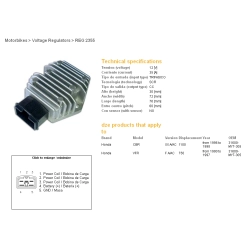 DZE REGULATOR NAPIĘCIA HONDA CB 600F 02-06; CBF 500 04-07; CBR 1100XX 96-98; FES 125/150/250 97-03; NES 125/150/250 01-03; VFR 750F/A/AC 90