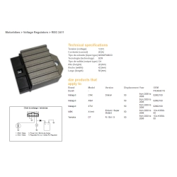 DZE REGULATOR NAPIĘCIA YAMAHA DT 50 03-06; MALAGUTI 50 03-06; MBK 50 03-06; DUCATI