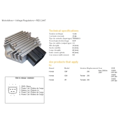 DZE REGULATOR NAPIĘCIA HONDA CB 300 13-15; CBF 250 04-07; CRF 250/450R 09-12; VT 700 SHADOW 04-09; VT 750 SHADOW 04-09; XL 650V TRANSALP 01