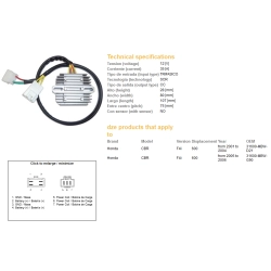 DZE REGULATOR NAPIĘCIA HONDA CBR 600F F4 01-06 (35A) (31600-MBW-D21)