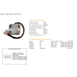 DZE REGULATOR NAPIĘCIA KAWASAKI VN 800 VULKAN 95-05; VN 800 CLASSIC 96-05; VN 800 DRIFTER 00-06; ZX6R 98-92 (35A) (ESR263)