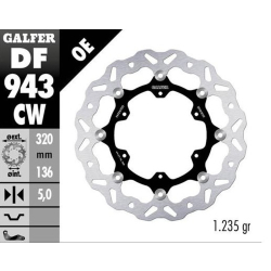 GALFER DF943CW TARCZA HAMULCOWA PRZÓD KTM 790R ADVENTURE 19-22; 890R/L ADVENTURE 21-23 (WAVE FLOATING) (320X136X5MM)