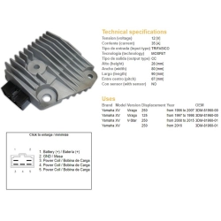 DZE REGULATOR NAPIĘCIA YAMAHA XV 125 VIRAGO 97-98; XV 250 VIRAGO 96-07; XV 250 V-STAR 08-15