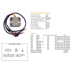 DZE REGULATOR NAPIĘCIA KTM 690R ENDURO 08-13; 950R SUPER ENDURO 06-; SUPERMOTO 950/990R 05-11