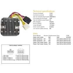DZE REGULATOR NAPIĘCIA POLARIS SPORTSMAN EFI 700/780/800 05-06 (12V/35A)