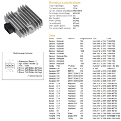DZE REGULATOR NAPIĘCIA CAN AM; HONDA TRX 500FA/FGA 01-04; KAWASAKI KVF 650/750 BRUTE FORCE 05-13; SUZUKI LT-A 400/500/700/750 02-18 KINGQUAD ; Y