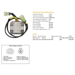 DZE REGULATOR NAPIĘCIA ARCTIC CAT 650 04-06 12V35A