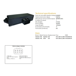 DZE MODUŁ ZAPŁONU CDI YAMAHA YFM 250 BIG BEAR 07-09; YFM 250 BRUIN 05-06