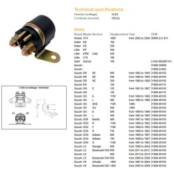 DZE PRZEKAŹNIK ROZRUSZNIKA HONDA VTX 1800 02-08; SUZUKI GN 125 91-97; DR 250/350/650 90-99; GS 300/450/500/1100/1150; GSX 600/750/1100; GSF 400