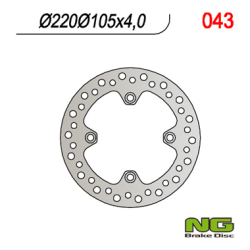 NG TARCZA HAMULCOWA TYŁ HONDA XL 125V VARADERO 01-13, XR 400 95-05, XR 250 91-04, CBR 125 R 03-17, CRF 230 07-12, SUZUKI