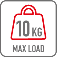 Ładowność aluminiowego kufra bocznego to 10kg